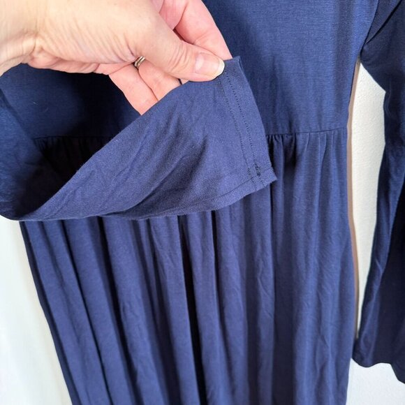 HiMONE Womens Navy Blue Long Sleeve Casual T-Shirt Swing Dress Size Small NEW - Picture 8 of 11